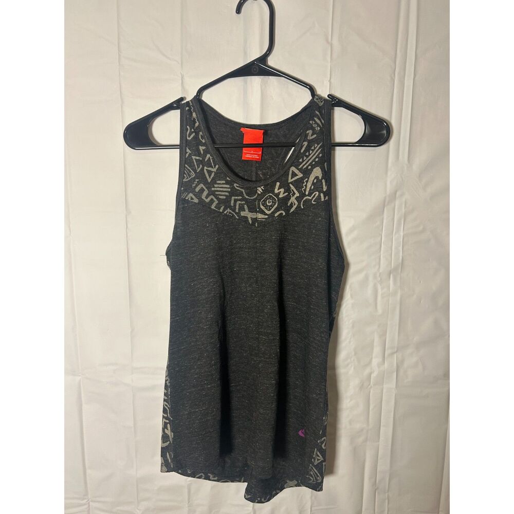 Nike Kids Large Heather Charcoal Gray Graphic Athletic Racerback Tank Top
